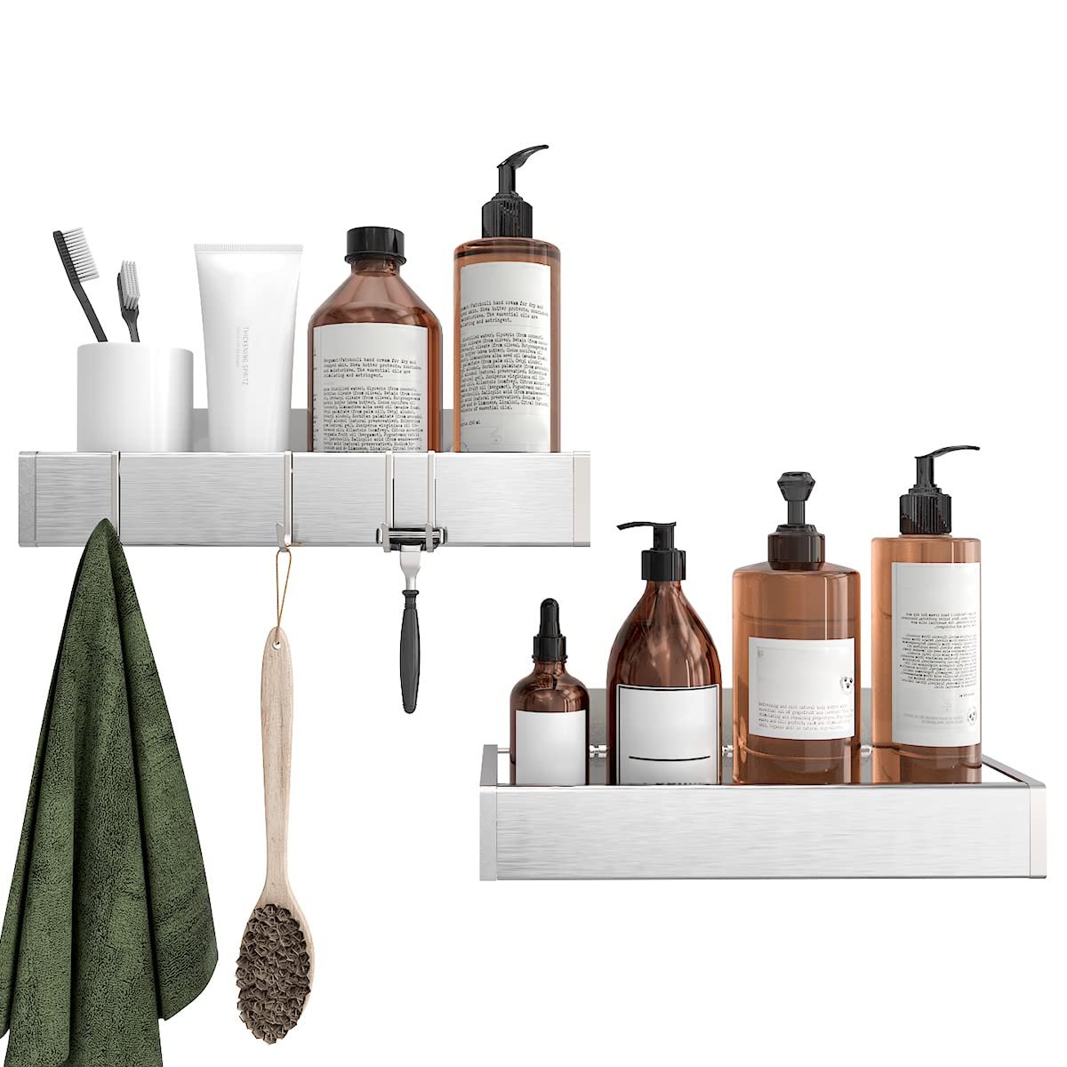 Adhesive Shower Caddy Organizer with Hooks