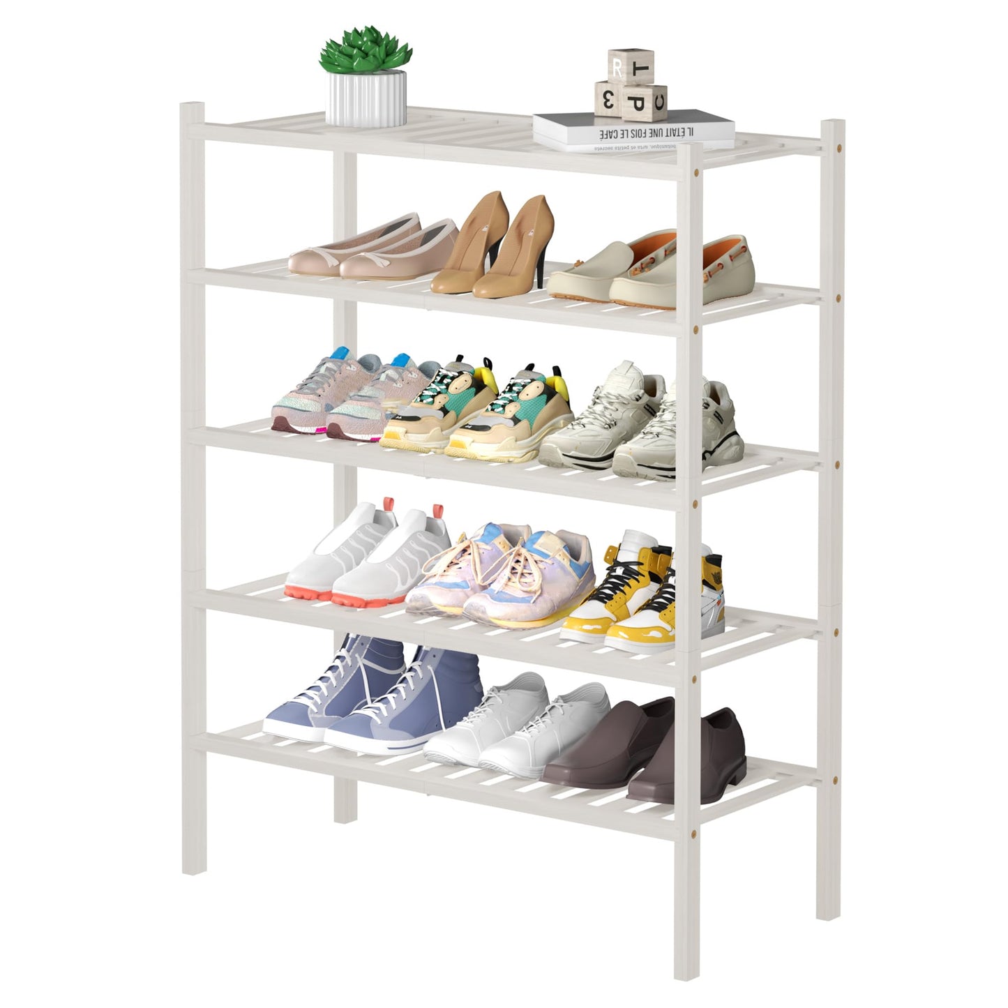 Bamboo Shoe Rack Organizer for Entryway