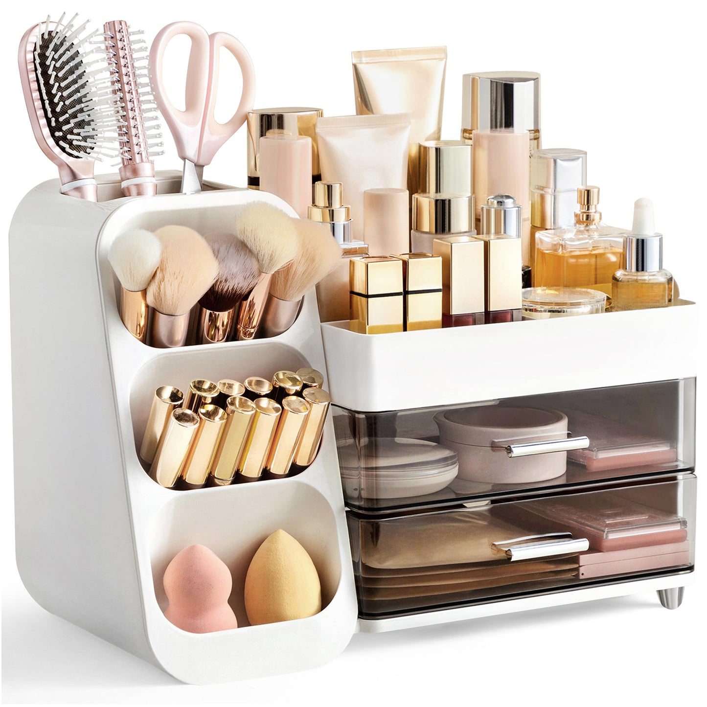 Makeup Organizer with Brush Holder for Vanity