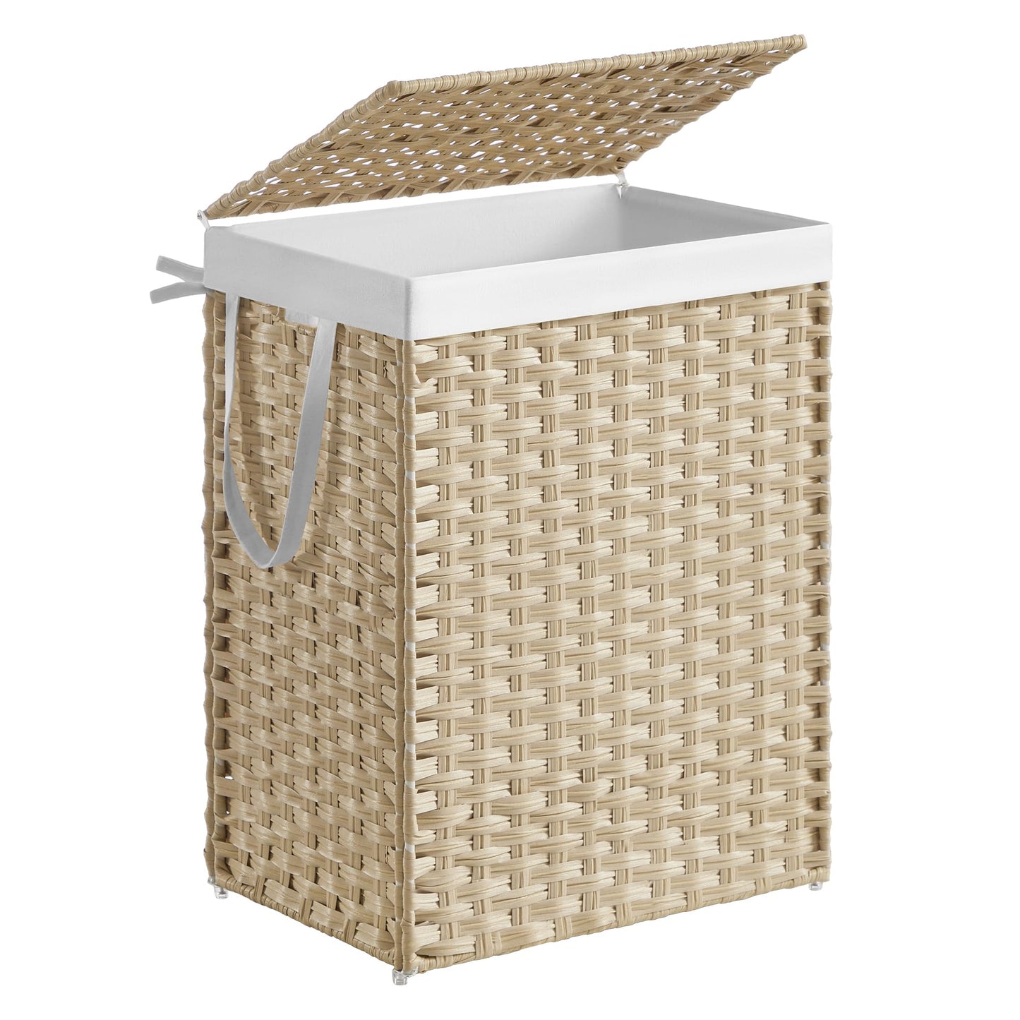 Slim Rattan Laundry Hamper with Lid
