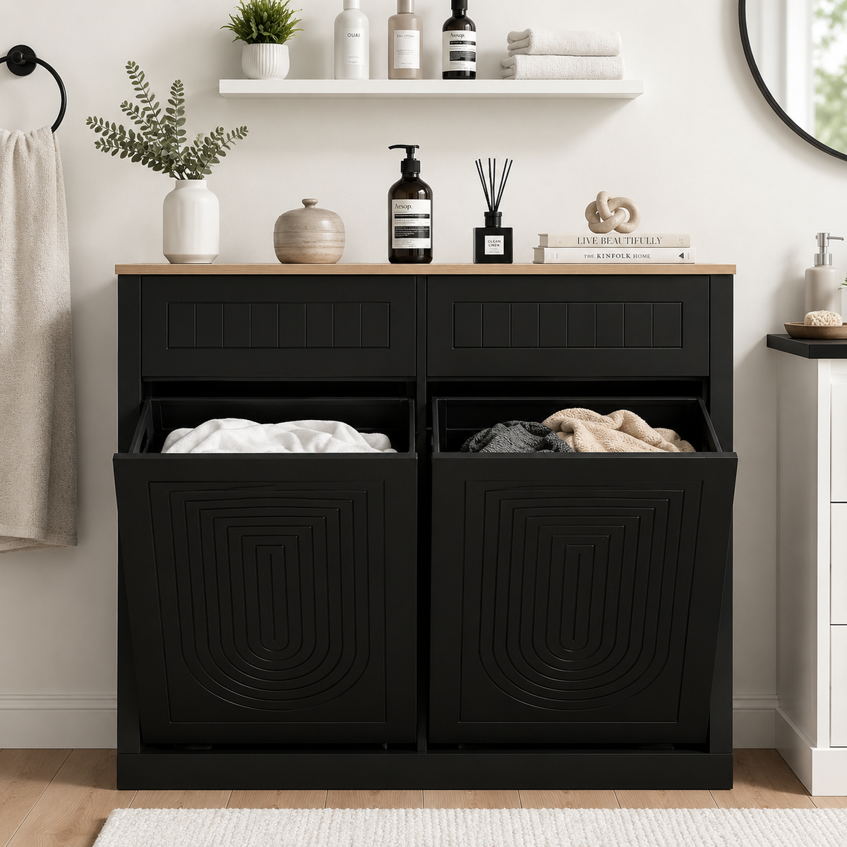 Bathroom Shelves Over Toilet with Storage Basket