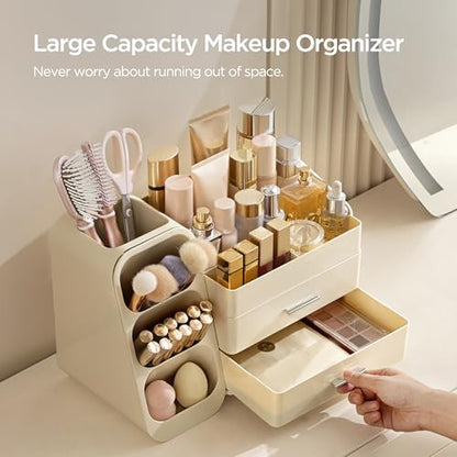 Makeup Organizer with Brush Holder for Vanity