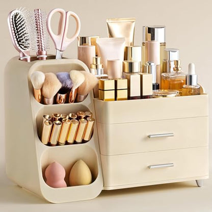 Makeup Organizer with Brush Holder for Vanity
