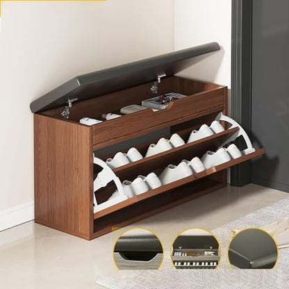 Narrow Shoe Storage Cabinet with Flip Design