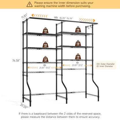 6-Tier Over Washer Dryer Storage Shelf