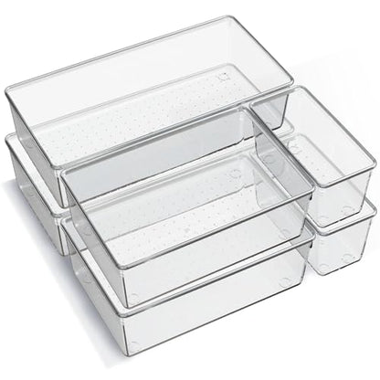 Clear Drawer Organizer Trays with Dividers