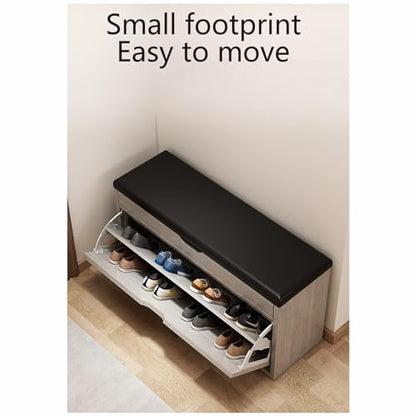 Narrow Shoe Storage Cabinet with Flip Design