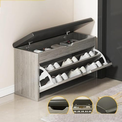 Narrow Shoe Storage Cabinet with Flip Design