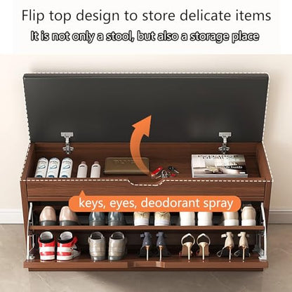 Narrow Shoe Storage Cabinet with Flip Design