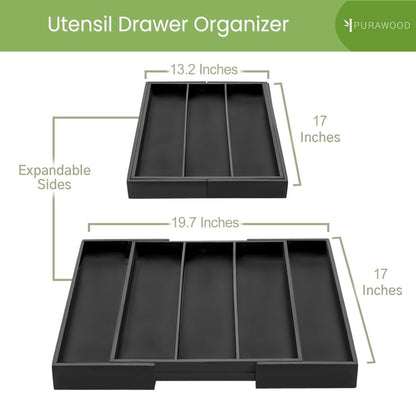 Purawood Bamboo Drawer Organizer