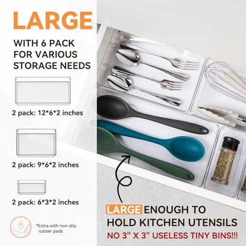 Clear Drawer Organizer Trays with Dividers