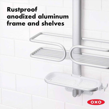 OXO Good Grips Rustproof Compact Aluminum Shower Caddy