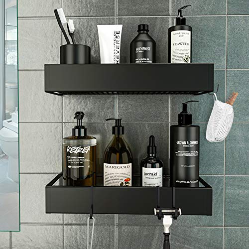 Adhesive Shower Caddy Organizer with Hooks
