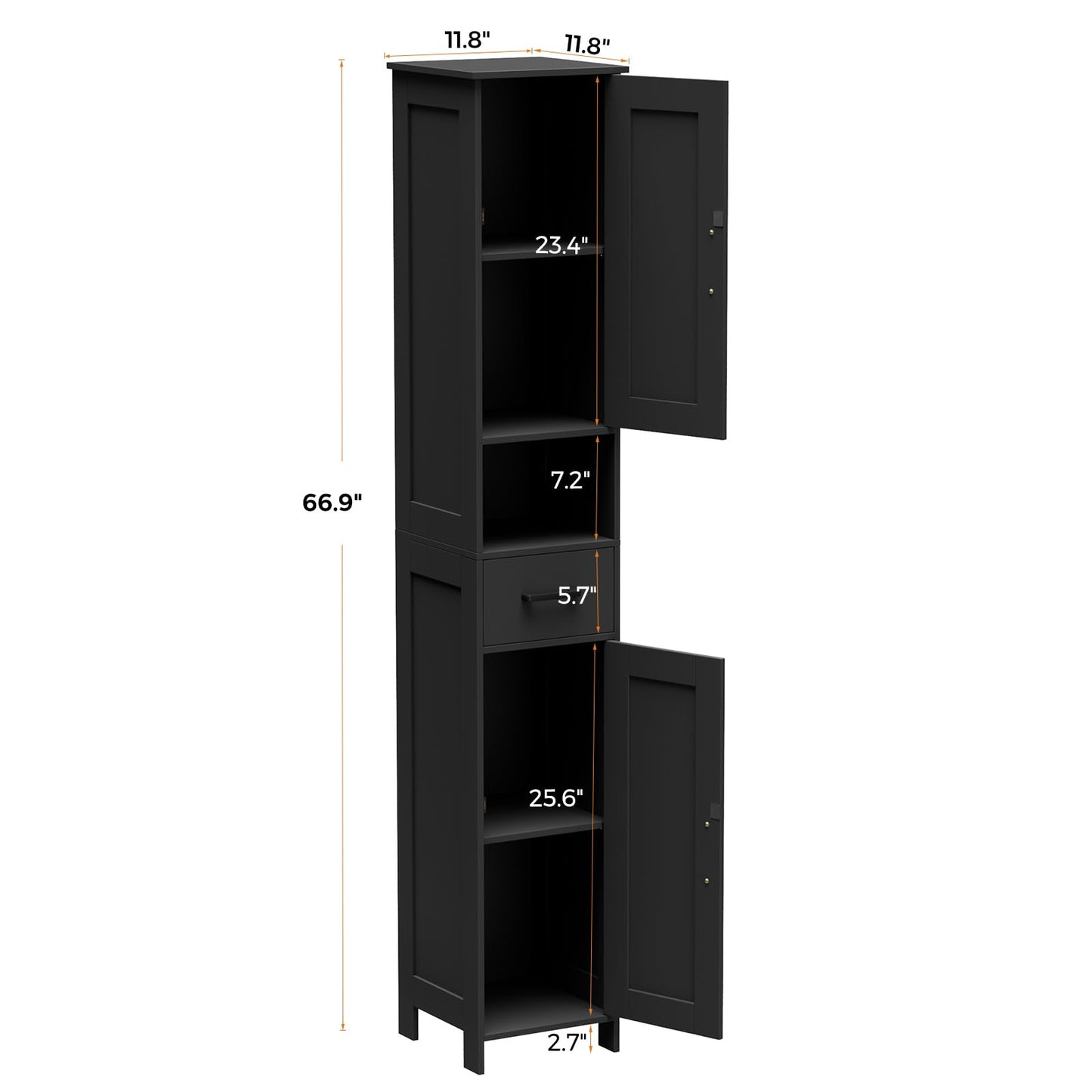 Tall Bathroom Storage Cabinet with Barn Doors