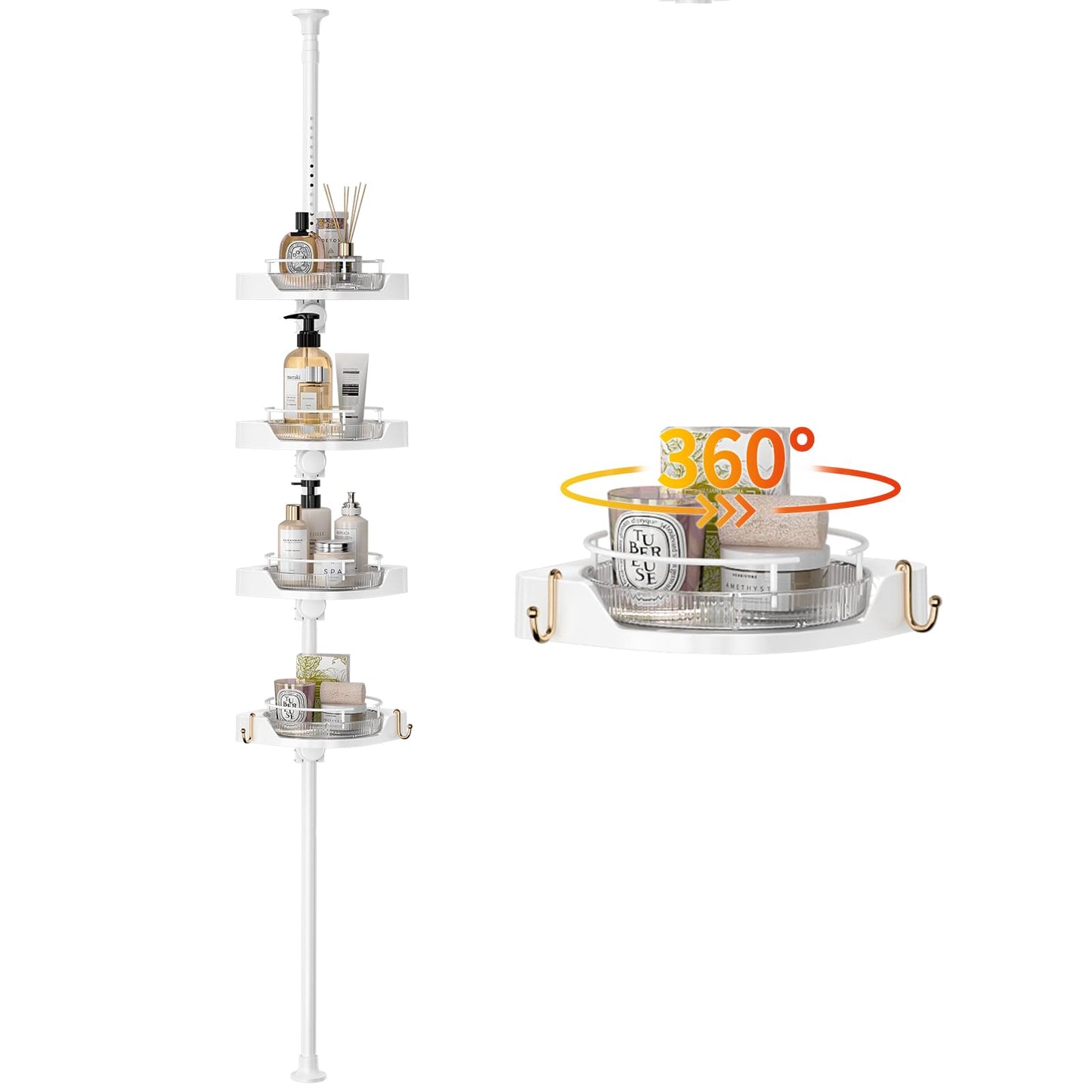 Tension Pole Shower Caddy with Shelves