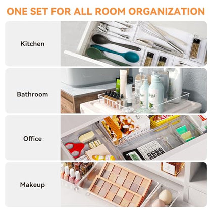 Clear Drawer Organizer Trays with Dividers