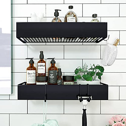 Adhesive Shower Caddy Organizer with Hooks
