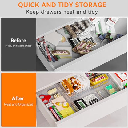 Clear Drawer Organizer Trays with Dividers