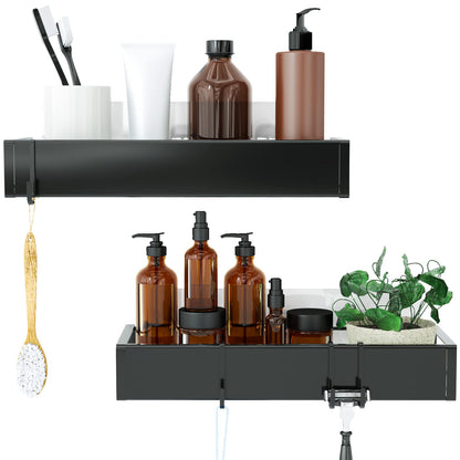Adhesive Shower Caddy Organizer with Hooks