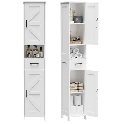 Tall Bathroom Storage Cabinet with Barn Doors