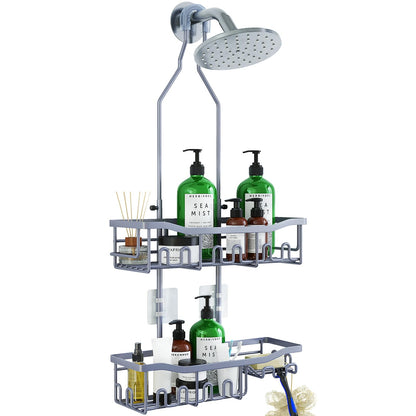Extended Shower Organizer Shelf with Hooks