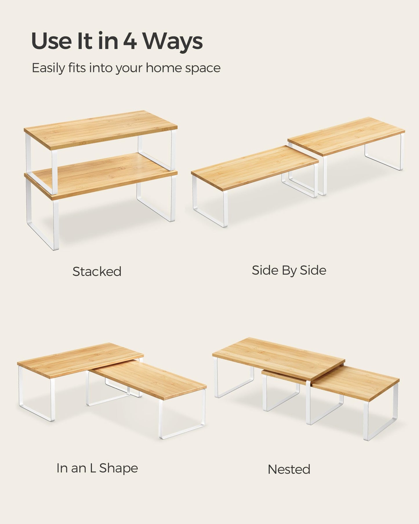 Kitchen Cabinet Organizer Shelf Set