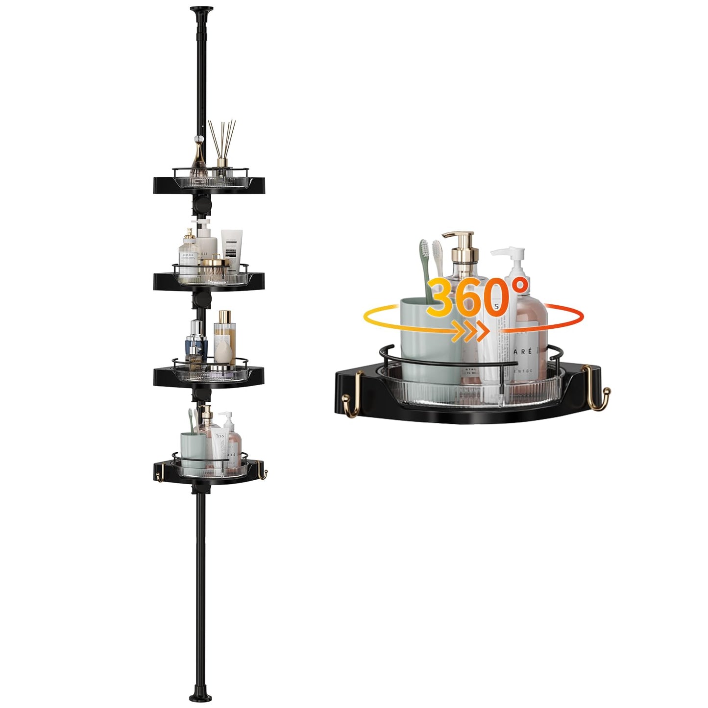 Tension Pole Shower Caddy with Shelves