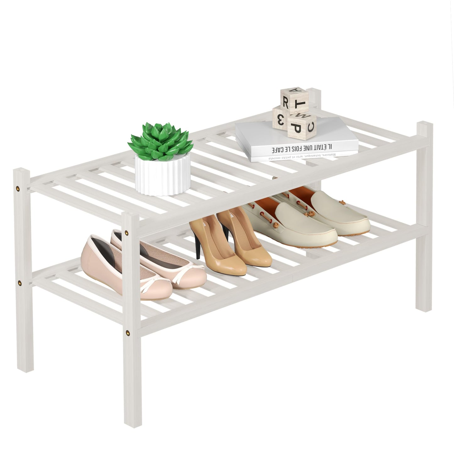 Bamboo Shoe Rack Organizer for Entryway