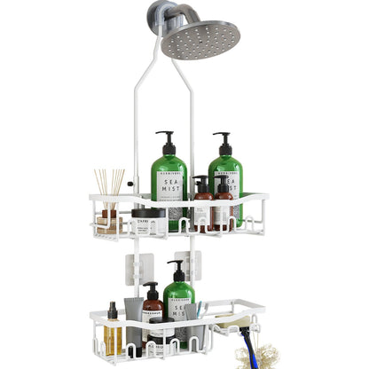 Extended Shower Organizer Shelf with Hooks