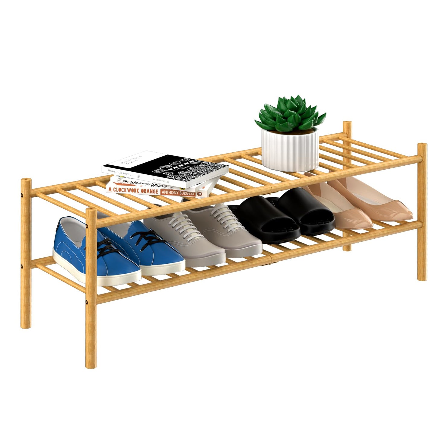 Bamboo Shoe Rack Organizer for Entryway