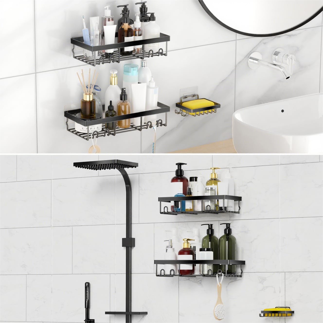 Self Adhesive Shower Caddy Shelf Organizer