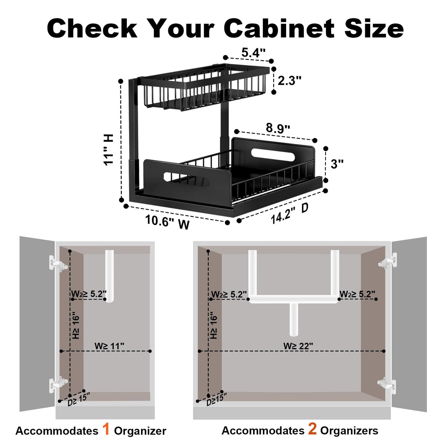 Metal Under Sink Organizer Shelf