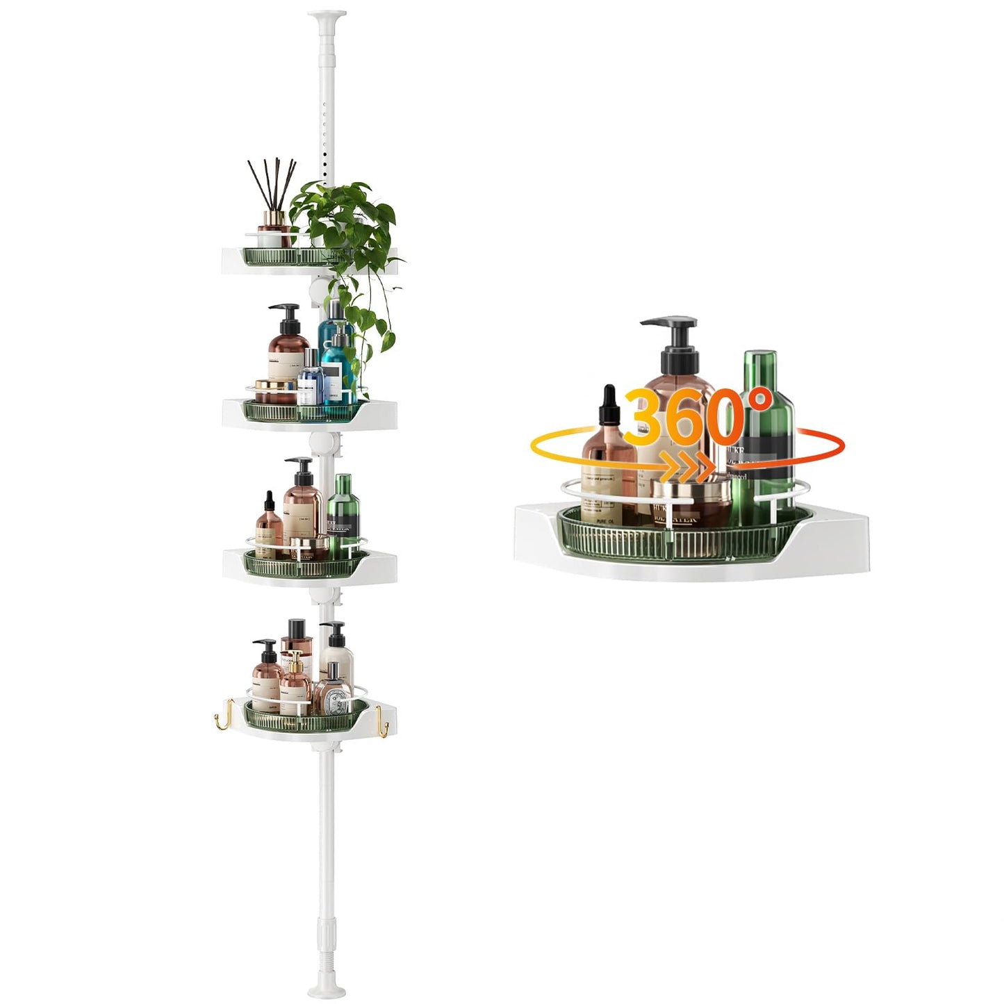 Tension Pole Shower Caddy with Shelves