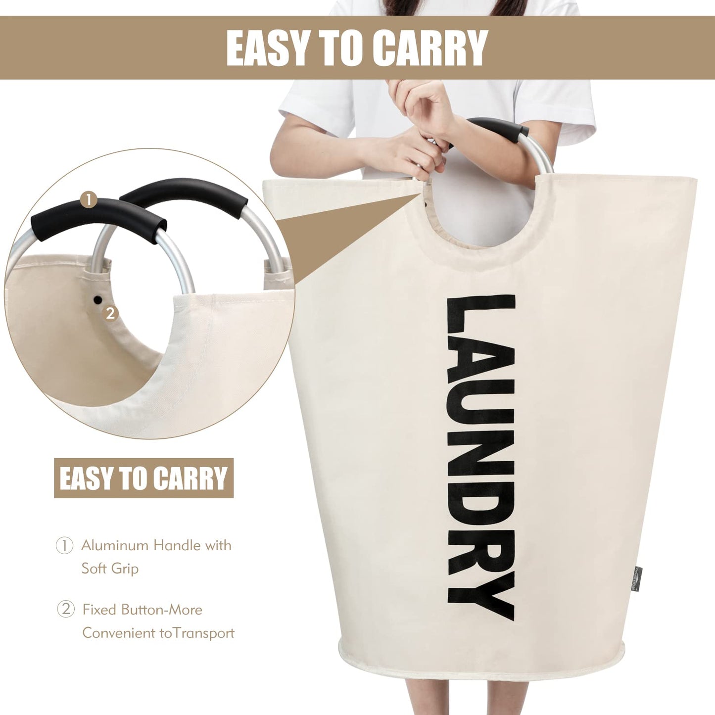 Large Collapsible Laundry Hamper Basket