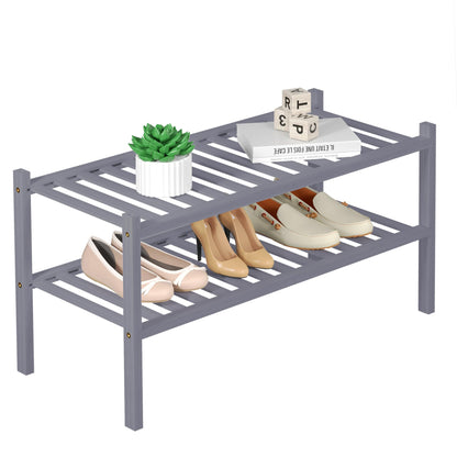 Bamboo Shoe Rack Organizer for Entryway