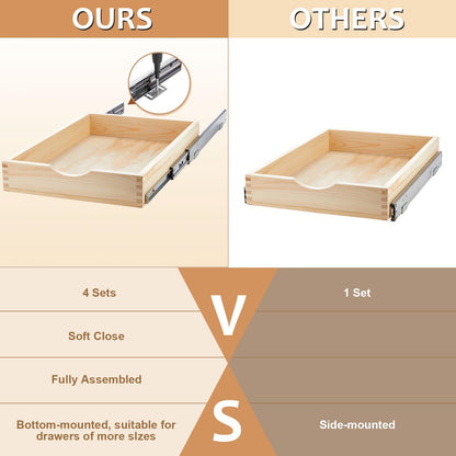 Wooden Pull Out Cabinet Organizer Tray