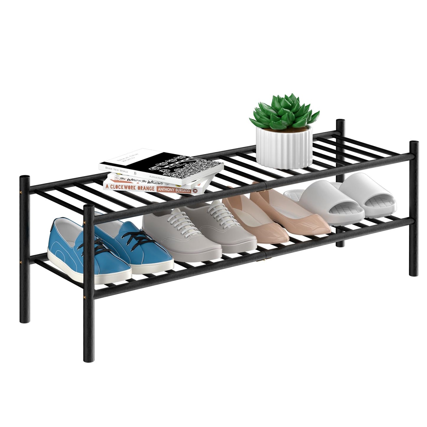 Bamboo Shoe Rack Organizer for Entryway