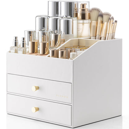 PU Leather Cosmetic Organizer with Drawers