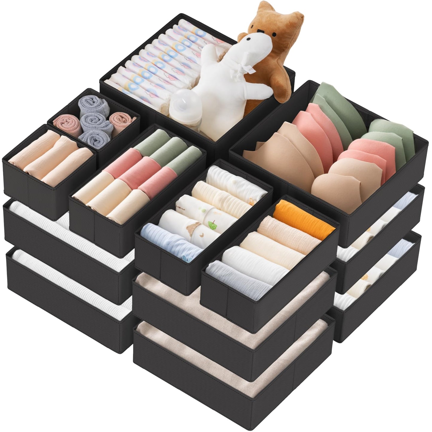 Criusia 10 Pack Drawer Organizer Clothes