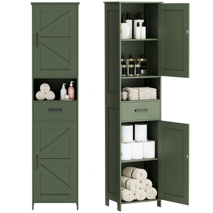 Tall Bathroom Storage Cabinet with Barn Doors