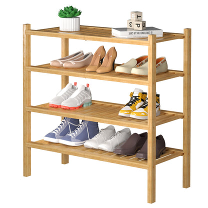 Bamboo Shoe Rack Organizer for Entryway