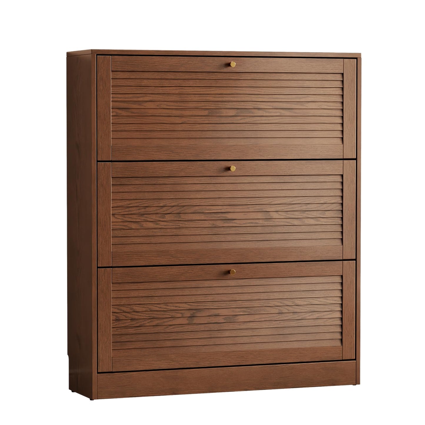 Solid Wood Shoe Storage Cabinet with Flip Drawers