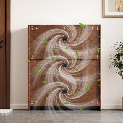 Solid Wood Shoe Storage Cabinet with Flip Drawers