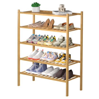 Bamboo Shoe Rack Organizer for Entryway