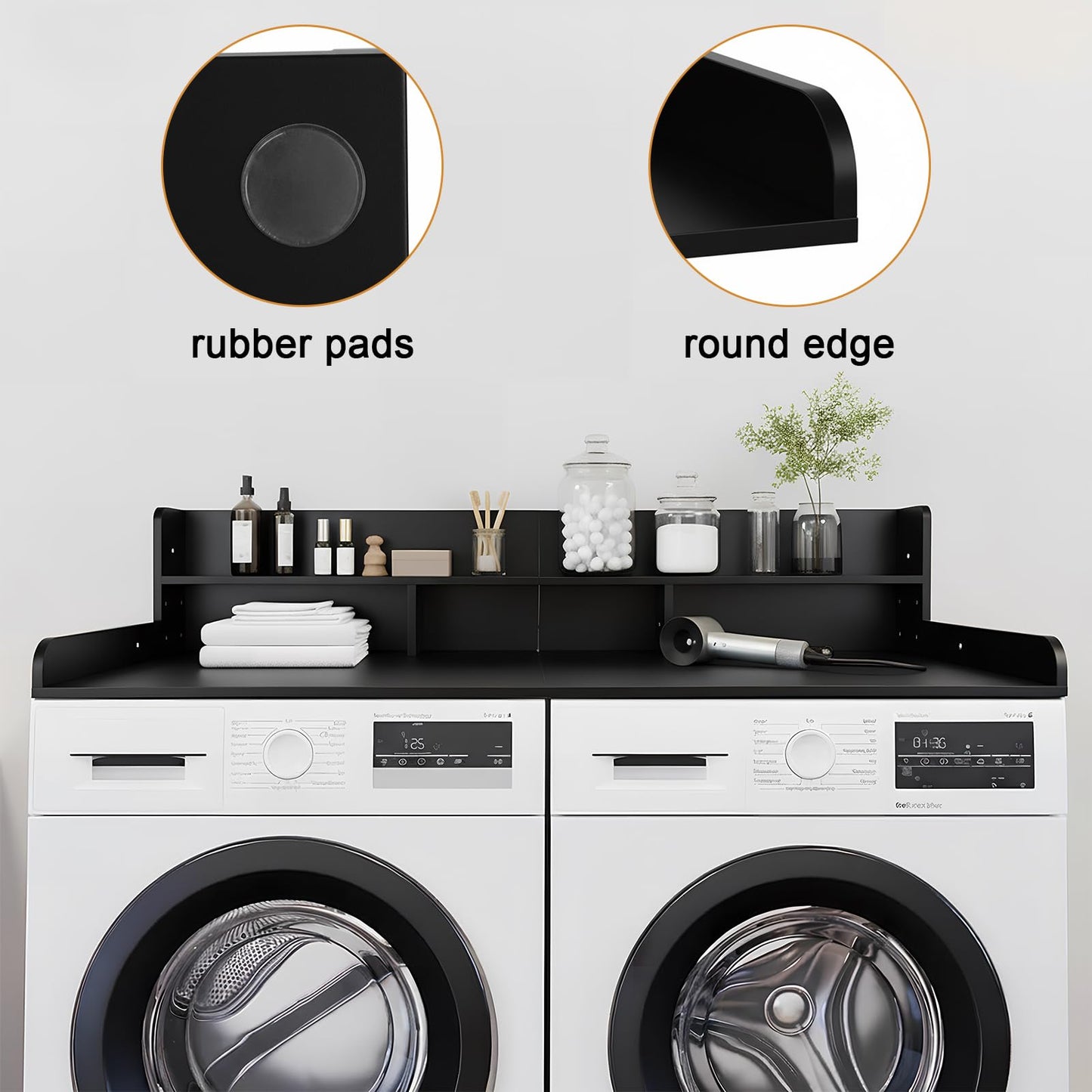 Washer Dryer Countertop with Storage Shelf