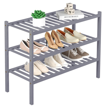 Bamboo Shoe Rack Organizer for Entryway