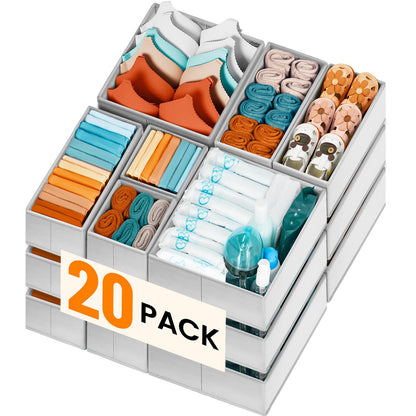 Clothing Drawer Organizer Bins with Dividers