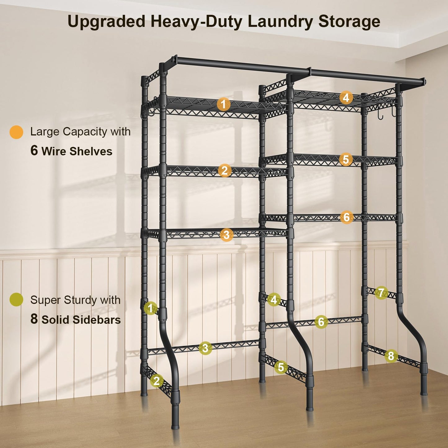 6-Tier Over Washer Dryer Storage Shelf