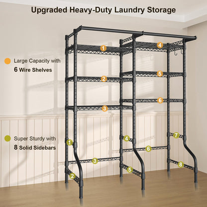 6-Tier Over Washer Dryer Storage Shelf