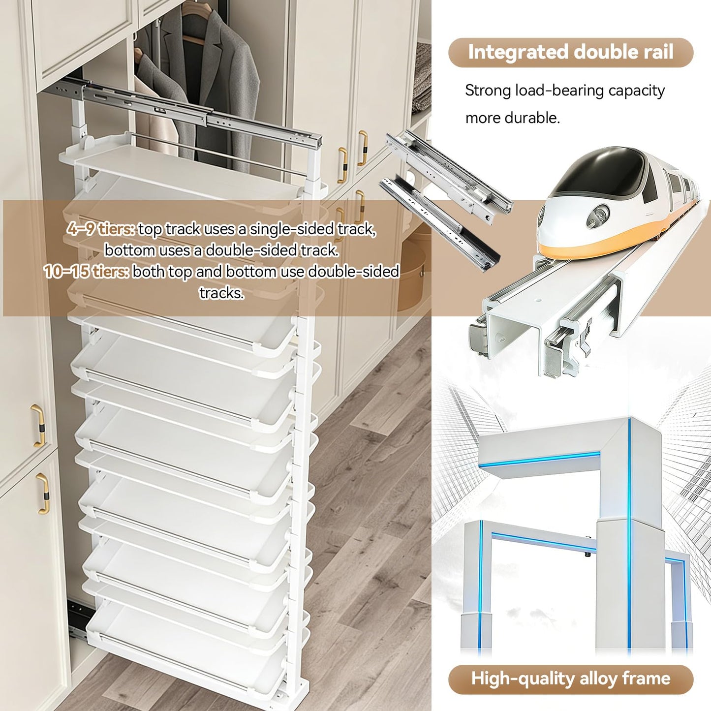 Adjustable Pull Out Shoe Rack Organizer